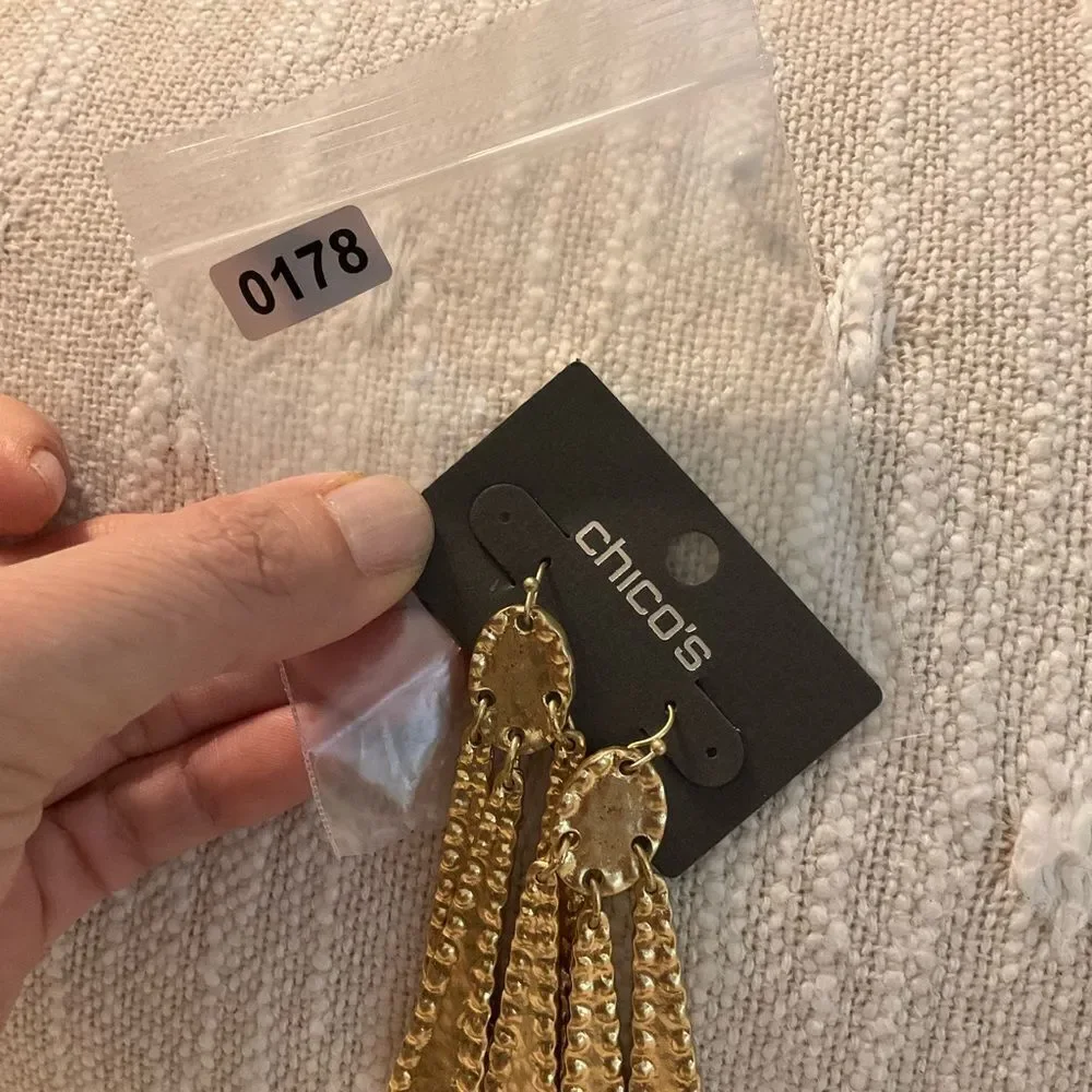 0178-Chico's Gold‎ Dangle Earrings